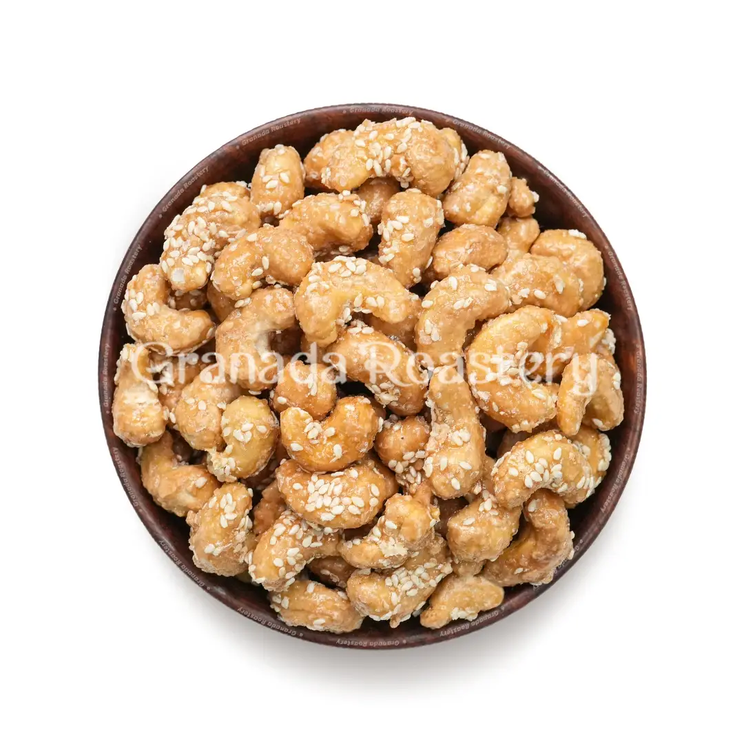 Cashews with caramel and sesame