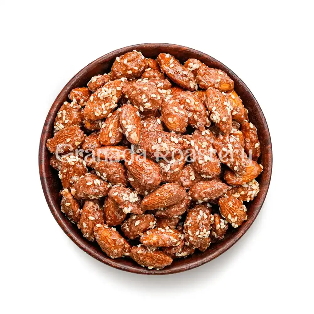 Caramelized almonds and sesame