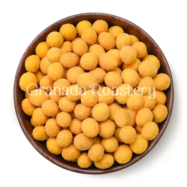 Peanut balls with pizza