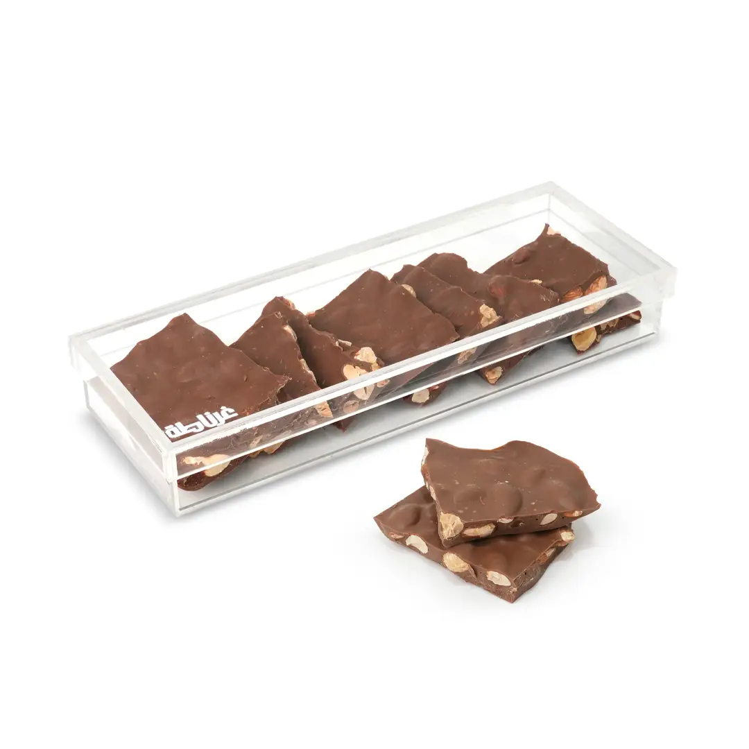 Chocolate bites box with almonds