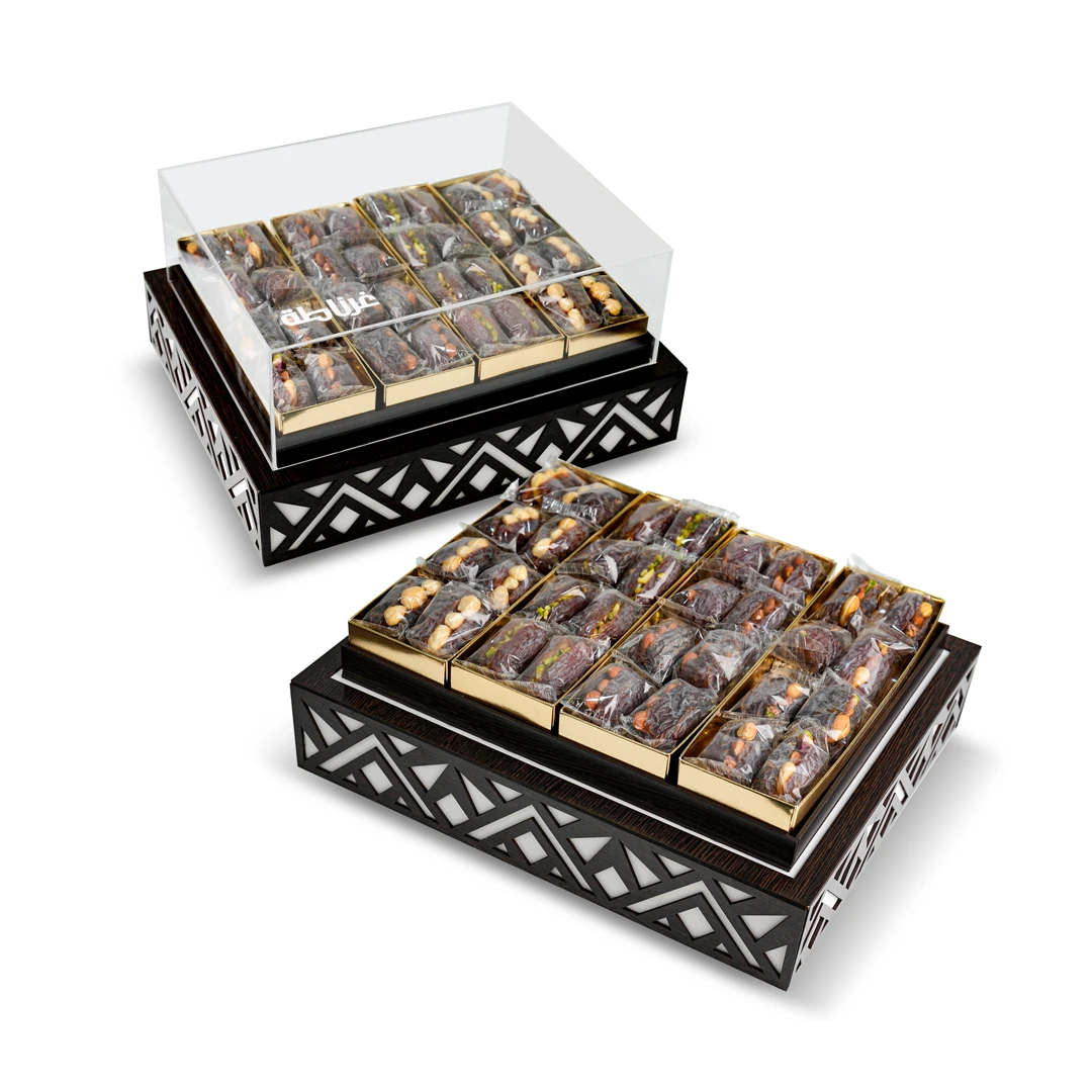 [1328] Acrylic box of dates stuffed with nuts