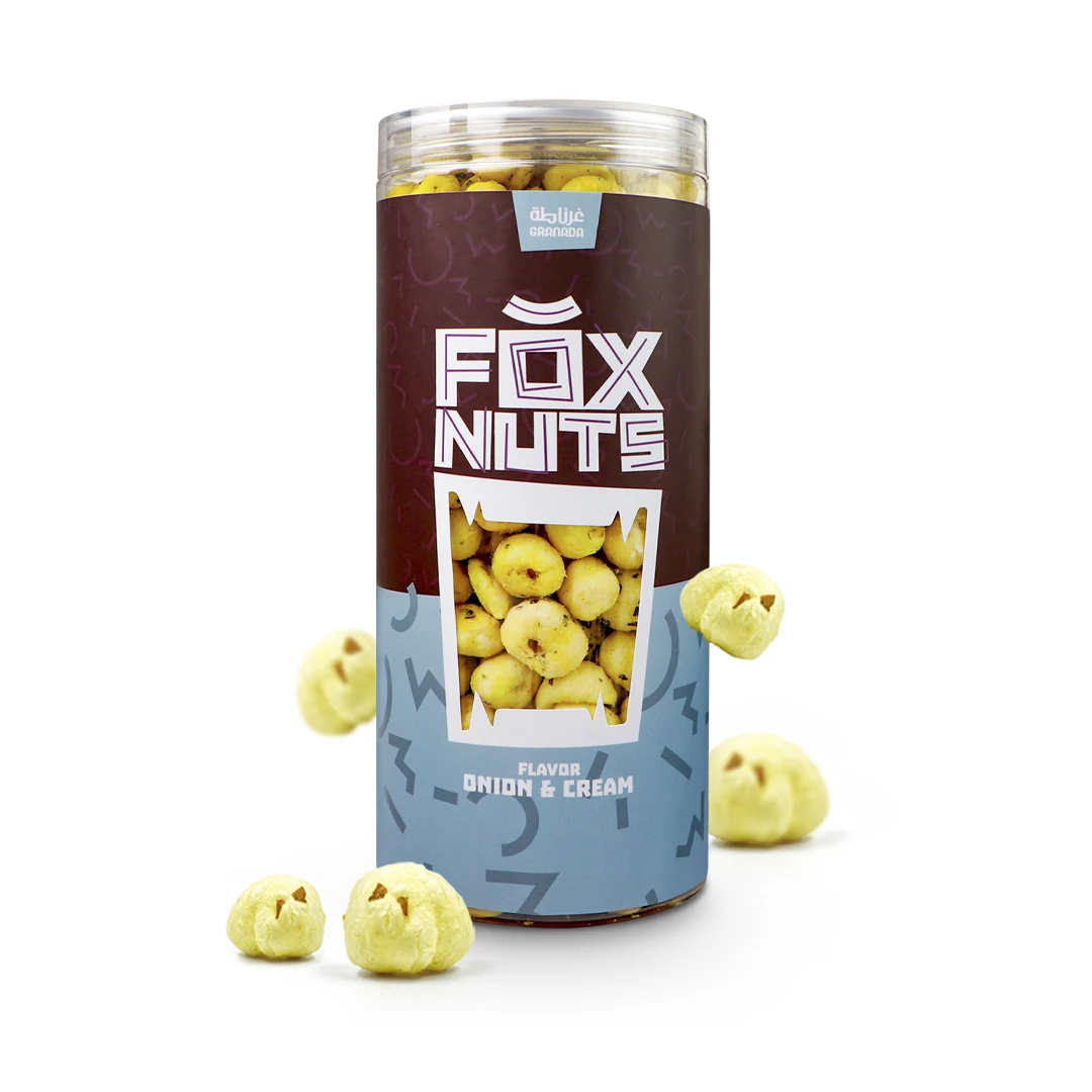 Lotus flower nuts flavored with onion and cream