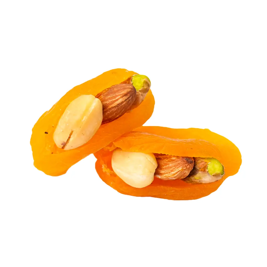 Dried apricots stuffed with nuts
