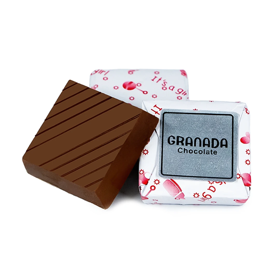 Baby girl chocolate squares