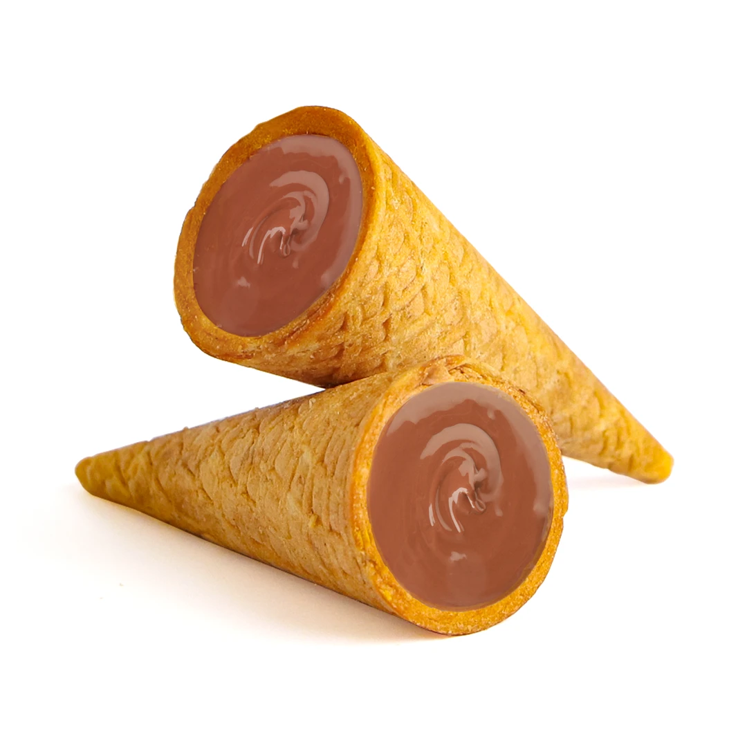 Wafer cone filled with hazelnut cream