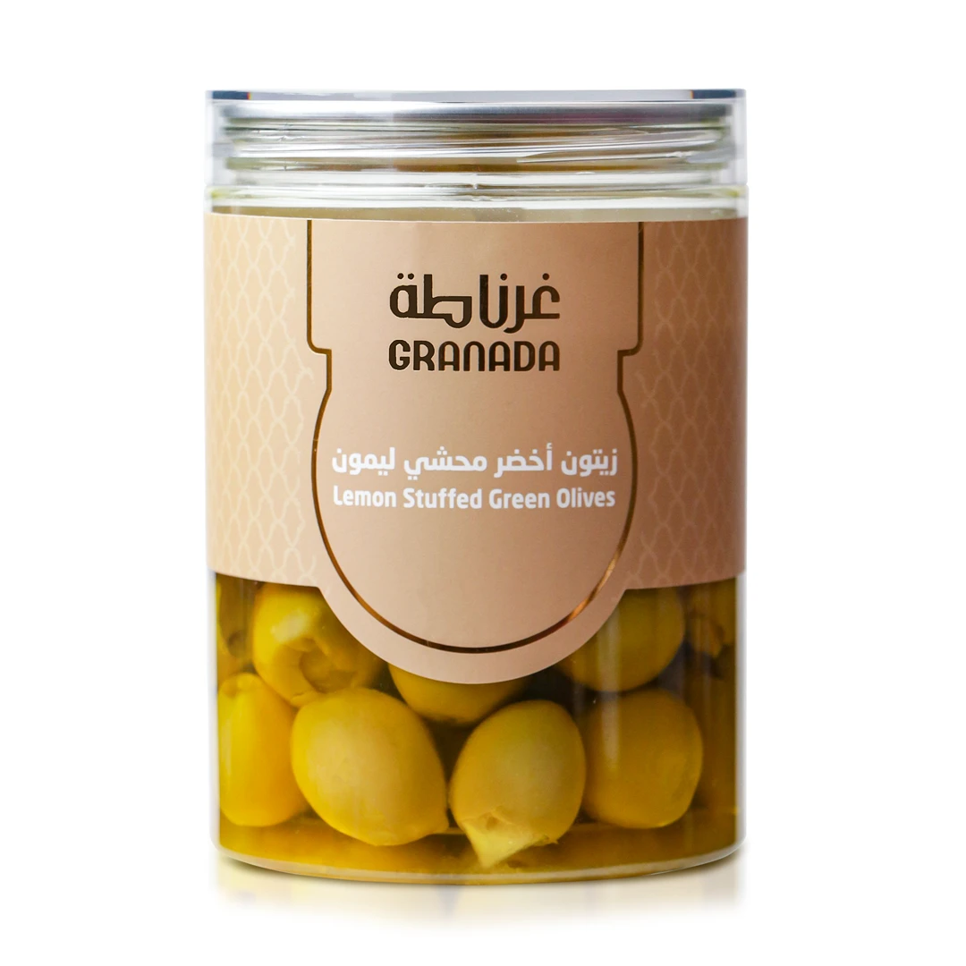 Green olives stuffed with lemon