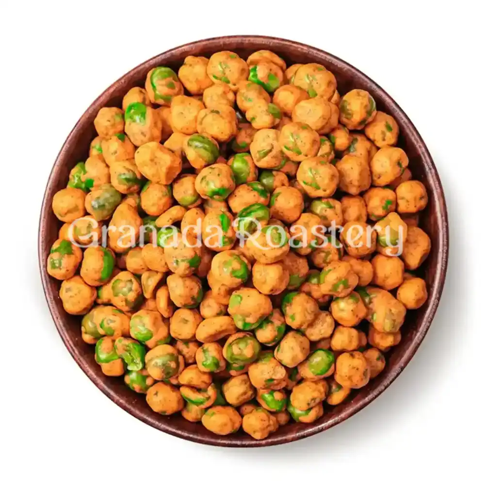 Spicy candied green peas