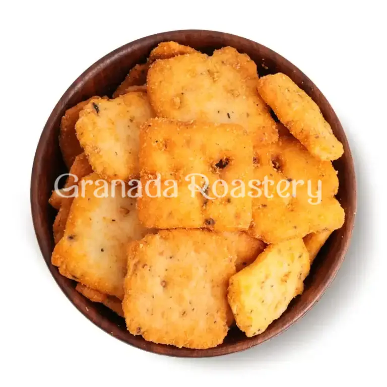Spicy teriyaki crackers with soybeans