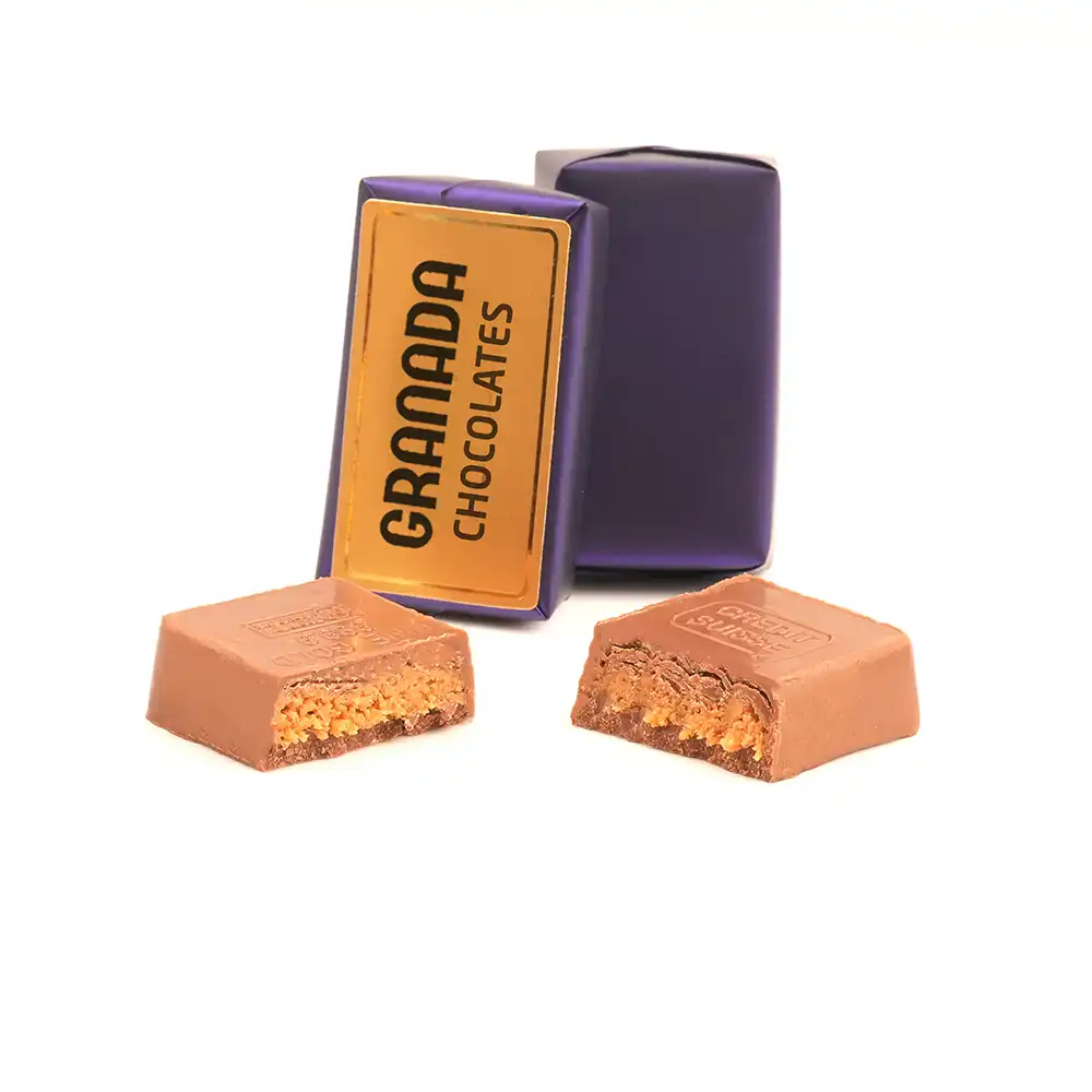 Rectangular chocolate stuffed with lotus