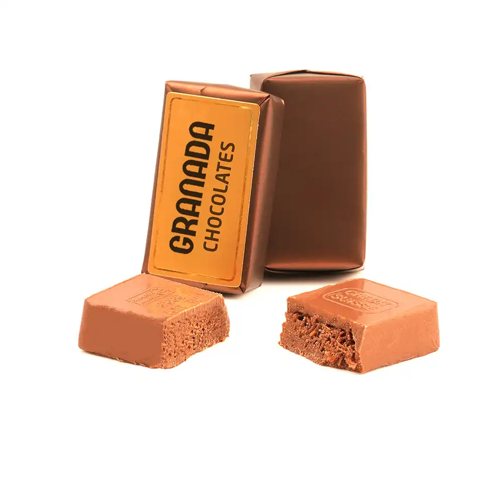 Rectangular chocolate stuffed with Nutella